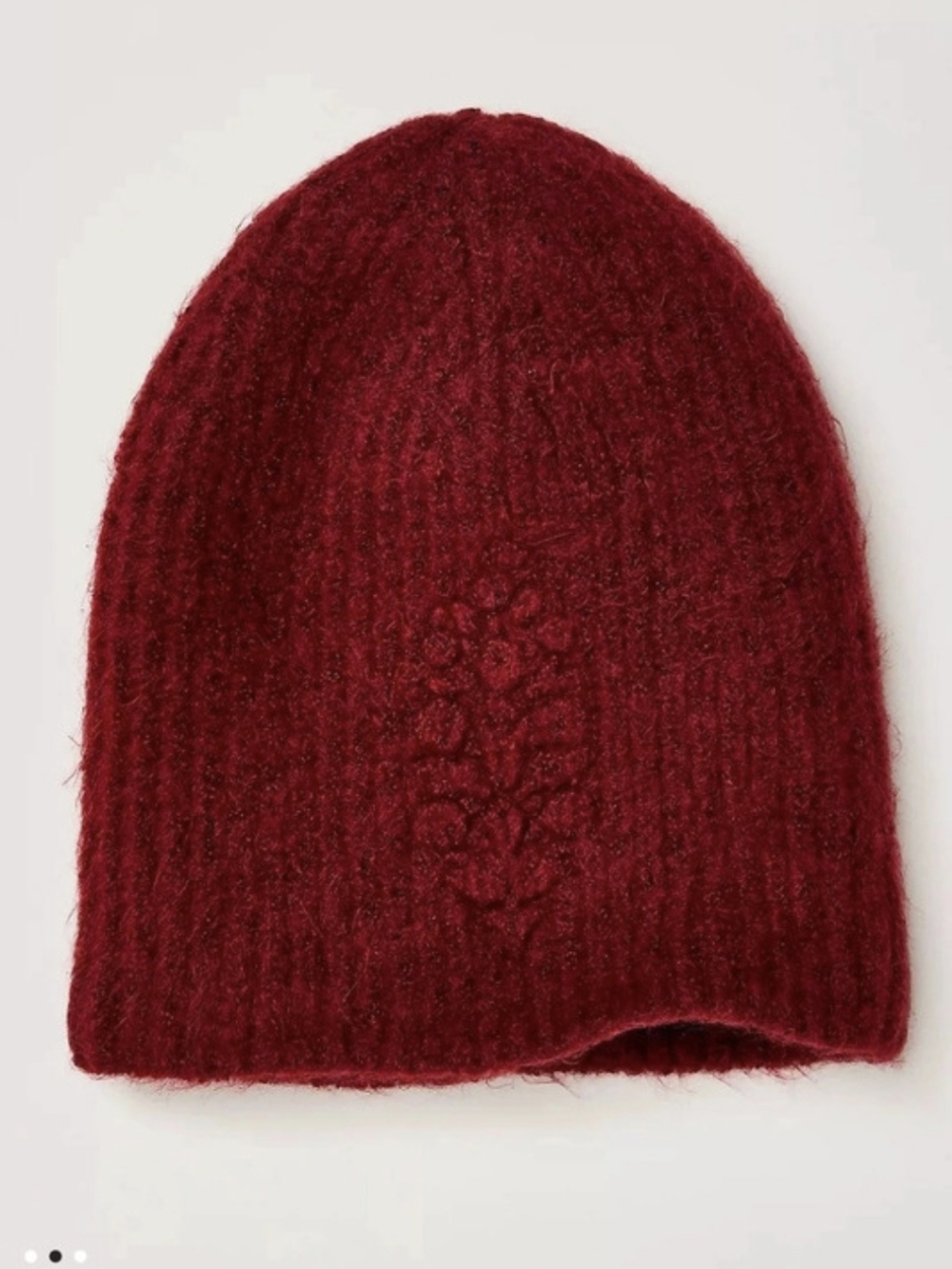 Free People Movement Major Mogul Buti Beanie Wine Red Knit Winter Ribbed Hat